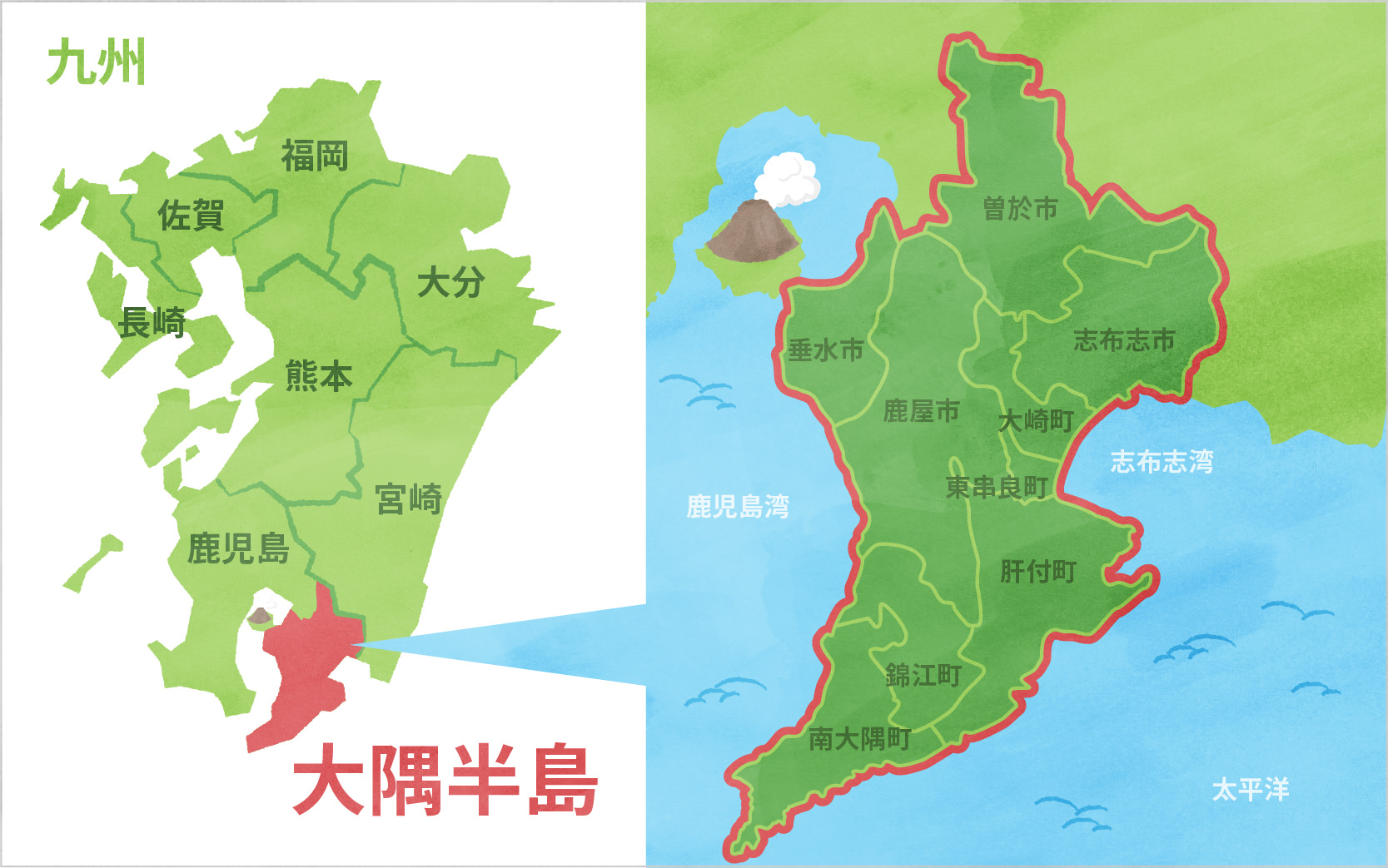大隅の地図